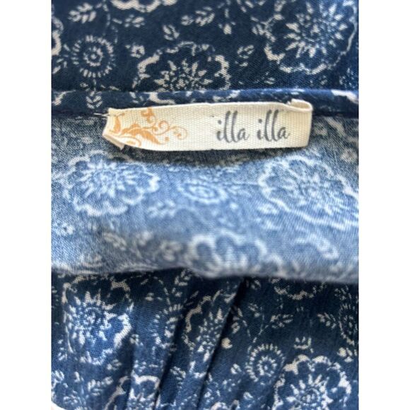 Illa Illa Brand Flare Sleeve Tunic Top Bohemian Style Women's Small Lace Trim - Picture 6 of 11